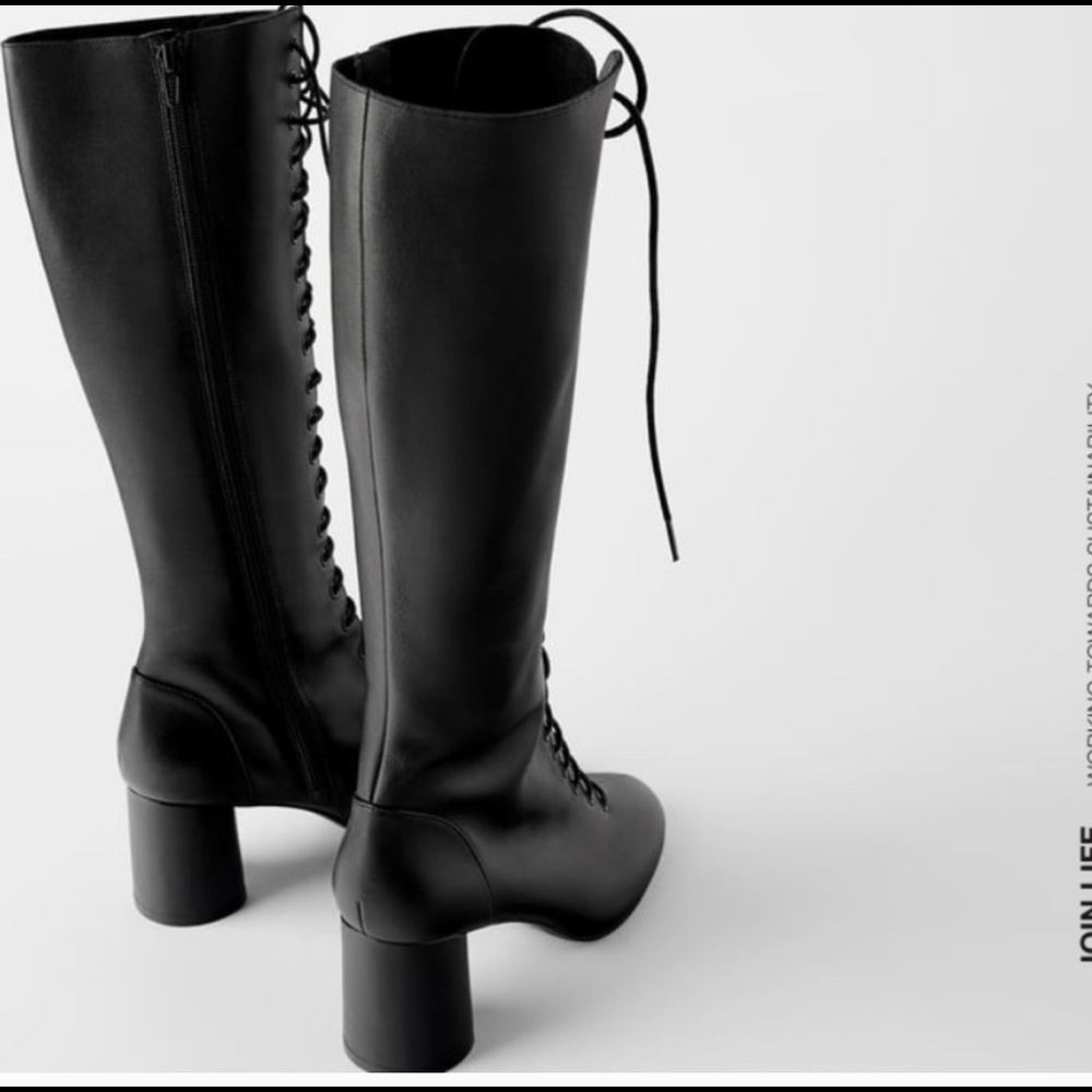 Zara Lace Up Leather Boots